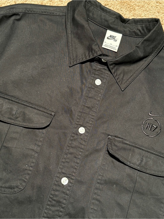 Nike SB Other - Nike SB N7 Mens Black Long Sleeve Button Up Work Shirt XL Embroidered Logo